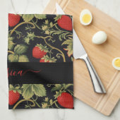 Linge De Cuisine Fraise vintage  (Quart Plié)