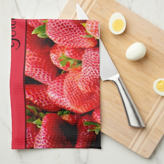 Linge De Cuisine Fraises (Quart Plié)