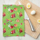 LINGE DE CUISINE FRAISES (Quart Plié)
