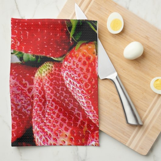 Linge De Cuisine Fraises (Quart Plié)