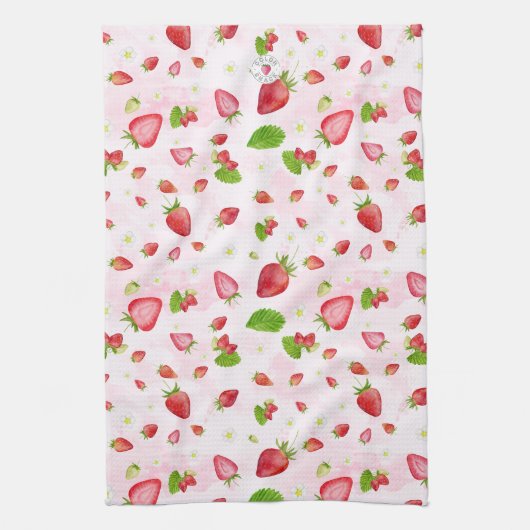 Linge De Cuisine Fraises d'aquarelle (Vertical)