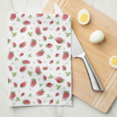 Linge De Cuisine Fraises d'aquarelle rouge (Quart Plié)