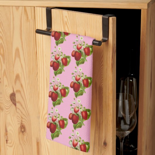 Linge De Cuisine Fraises des champs (Pliage en tiers)