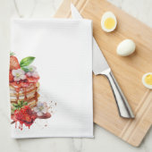 Linge De Cuisine Fraises fraîches sur les crêpes (Quart Plié)