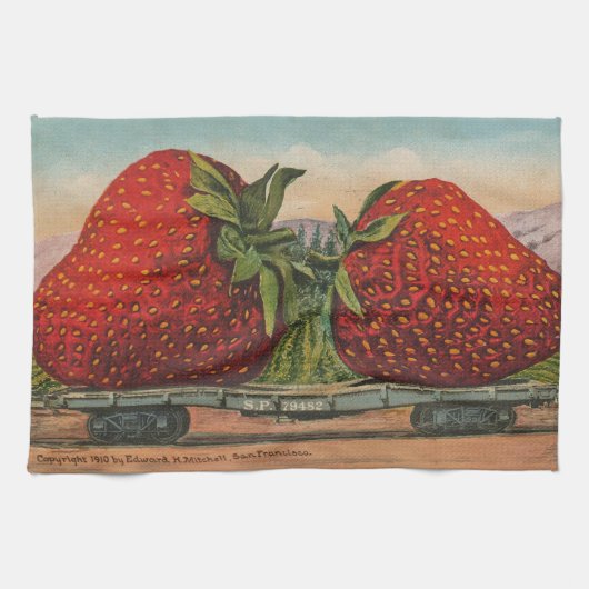 Linge De Cuisine Fraises Géant Antique Fruit Amusement (Horizontal)