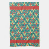 Linge De Cuisine Fraises rouges, fleurs, fruits et coureurs (Vertical)