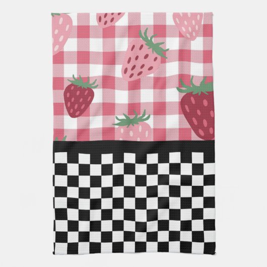 Linge De Cuisine Fraises Whimsical et tableau de bord (Vertical)