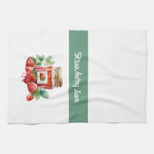 Linge De Cuisine Framage de fraises rouge et blanc (Horizontal)