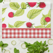 Linge De Cuisine Framboises sur En vichy rouge (Plié)