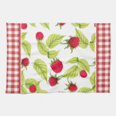 Linge De Cuisine Framboises sur En vichy rouge (Horizontal)