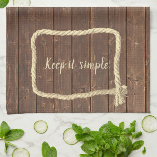 Linge De Cuisine Frame De Corde Sur Bois De Teck Avec Citation