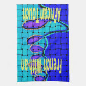 Linge De Cuisine Français Bleu Africain Tissé Abstrait violet forme (Vertical)