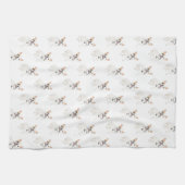 Linge De Cuisine Français Bulldog (Chien blanc) (Horizontal)