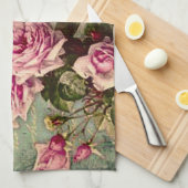 Linge De Cuisine francais chic, shabby chic, roses roses roses, flo (Quart Plié)