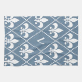 Linge De Cuisine Français Gray Fleur de Lis avec l'initiale de (Horizontal)