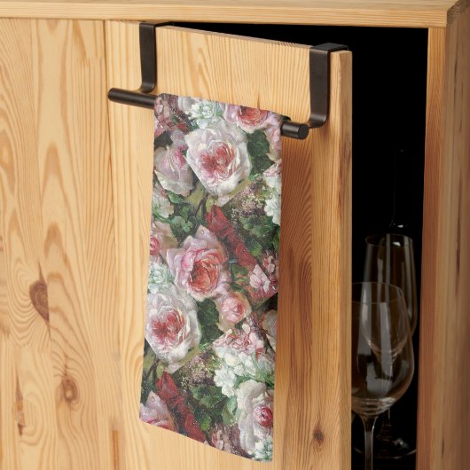 Linge De Cuisine Frans Verhas Bouquet Vintage Rose (Pliage en tiers)