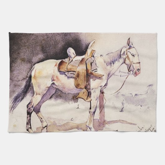 Linge De Cuisine Frédéric Remington Western Art Mexicain Pony (Horizontal)