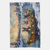 Linge De Cuisine French Bulldog Christmas Boat Holiday (Vertical)