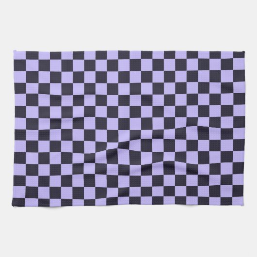 Linge De Cuisine French lilac checkerboard pattern (Horizontal)