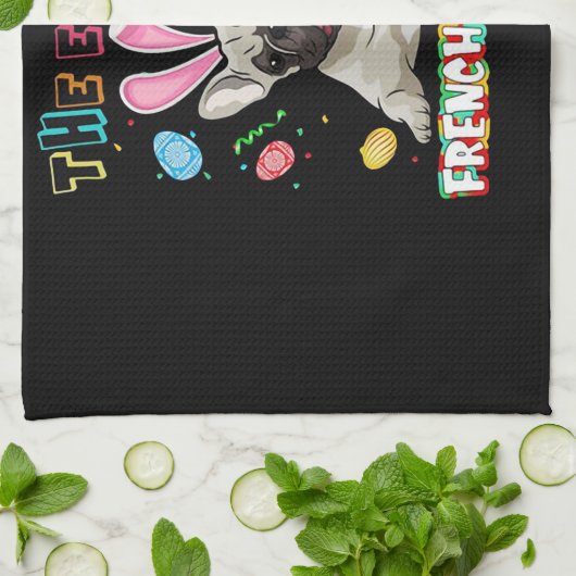 Linge De Cuisine Frenchie Gift| Le Bunny de Pâques (Plié)