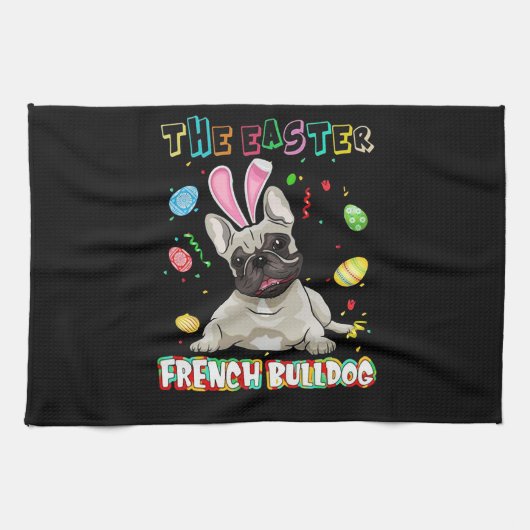 Linge De Cuisine Frenchie Gift| Le Bunny de Pâques (Horizontal)