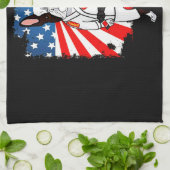 Linge De Cuisine Frenchie Gift | Sympa French Bulldog USA Flag (Plié)