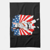Linge De Cuisine Frenchie Gift | Sympa French Bulldog USA Flag (Vertical)