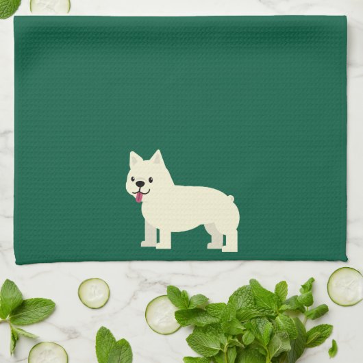 Linge De Cuisine Frenchie Lover Green (Plié)