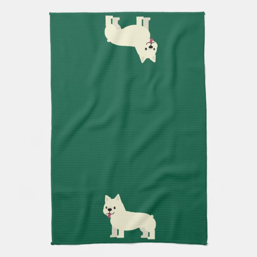 Linge De Cuisine Frenchie Lover Green (Vertical)
