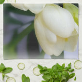 Linge De Cuisine frénésie jaune blanc (Plié)