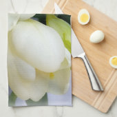 Linge De Cuisine frénésie jaune blanc (Quart Plié)