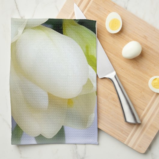 Linge De Cuisine frénésie jaune blanc (Quart Plié)