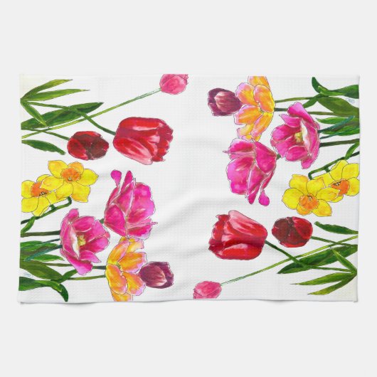 Linge De Cuisine Fresh-Picked Tulips Kitchen Towels (Horizontal)