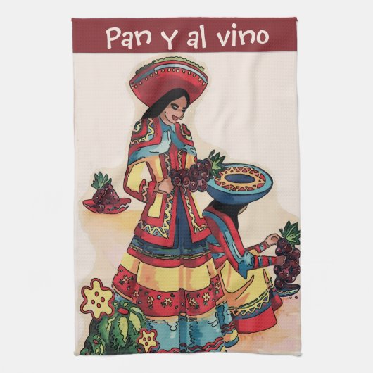 Linge De Cuisine Fresque carreaux pour femmes mexicaines (Vertical)
