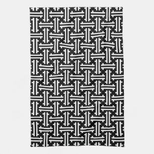 Linge De Cuisine Fret chinois Art déco, noir et blanc