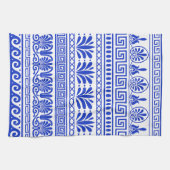 Linge De Cuisine Fret grec, Motif méditerranéen, Bleu (Horizontal)