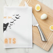 Linge De Cuisine Friandises pour chat d'Halloween (Quart Plié)