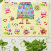 Linge De Cuisine Frida Kahlo Flower Folk Art Inspiration (Plié)