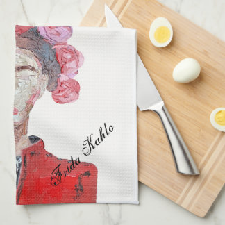 Linge De Cuisine Frida Kahlo Liberté Femme Colorée Visage original