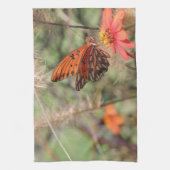 Linge De Cuisine Fritillaire du Golfe sur Zinnia (Vertical)
