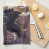 Linge De Cuisine Frontière Collie Festive de Noël (Quart Plié)