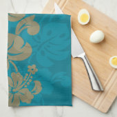 Linge De Cuisine Frontière de Kalakaua Hawaiian Hibiscus KL303 (Quart Plié)