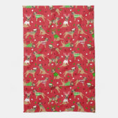 Linge De Cuisine Frontière de Noël Terrier (Vertical)