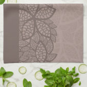 Linge De Cuisine Frontière et arrière - plan de motif de feuille (Plié)