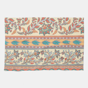 Linge De Cuisine Frontières florales indiennes Motif sans joint