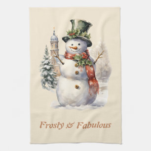 Linge De Cuisine Frosty & Fabrique Noël Snowman mignon