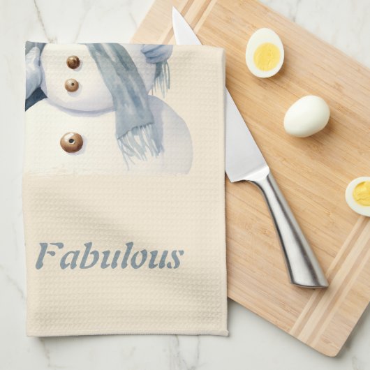 Linge De Cuisine Frosty & Fabulous Mignonne fille Noël Snowman (Quart Plié)