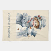Linge De Cuisine Frosty & Fabulous Mignonne fille Noël Snowman (Horizontal)