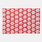 Linge De Cuisine Frosty red North Pole snowflakes | sparklinw (Horizontal)
