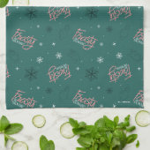 Linge De Cuisine Frosty Snowman Green Snowflake Motif (Plié)